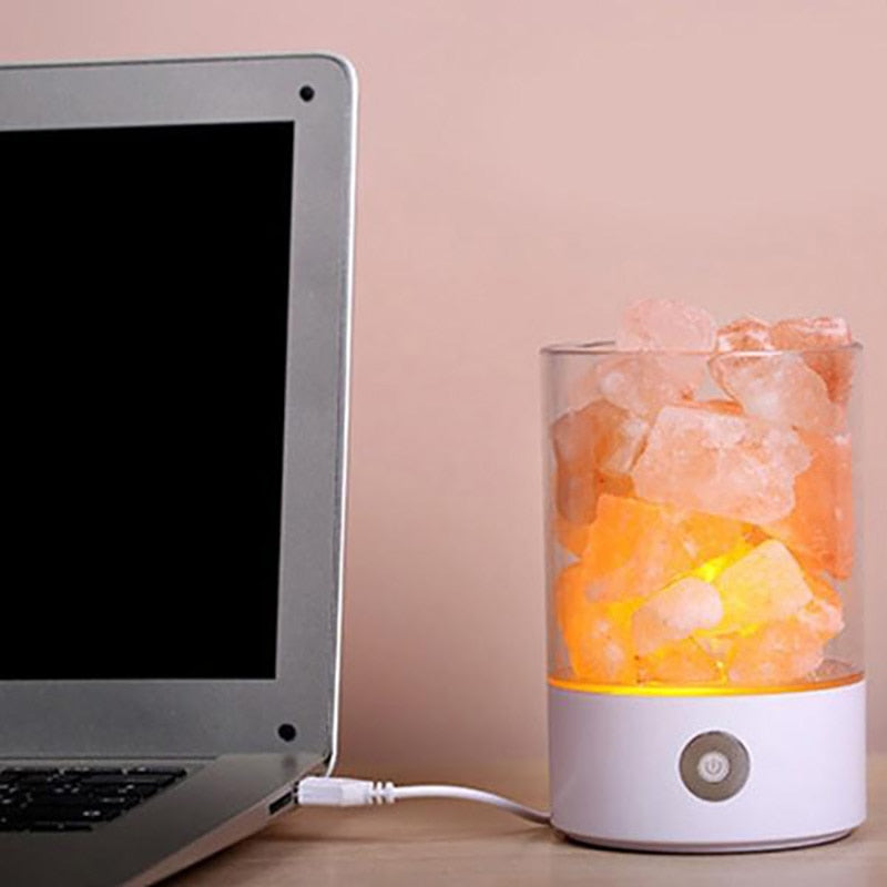 USB Romantic Crystal Small Salt Lamp For Home Decoration