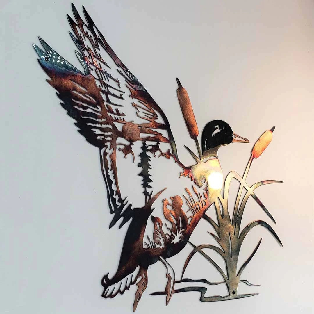 Home Decor Mallard Alloy Wall Art - Duck and Fish Wall Canvas 2024